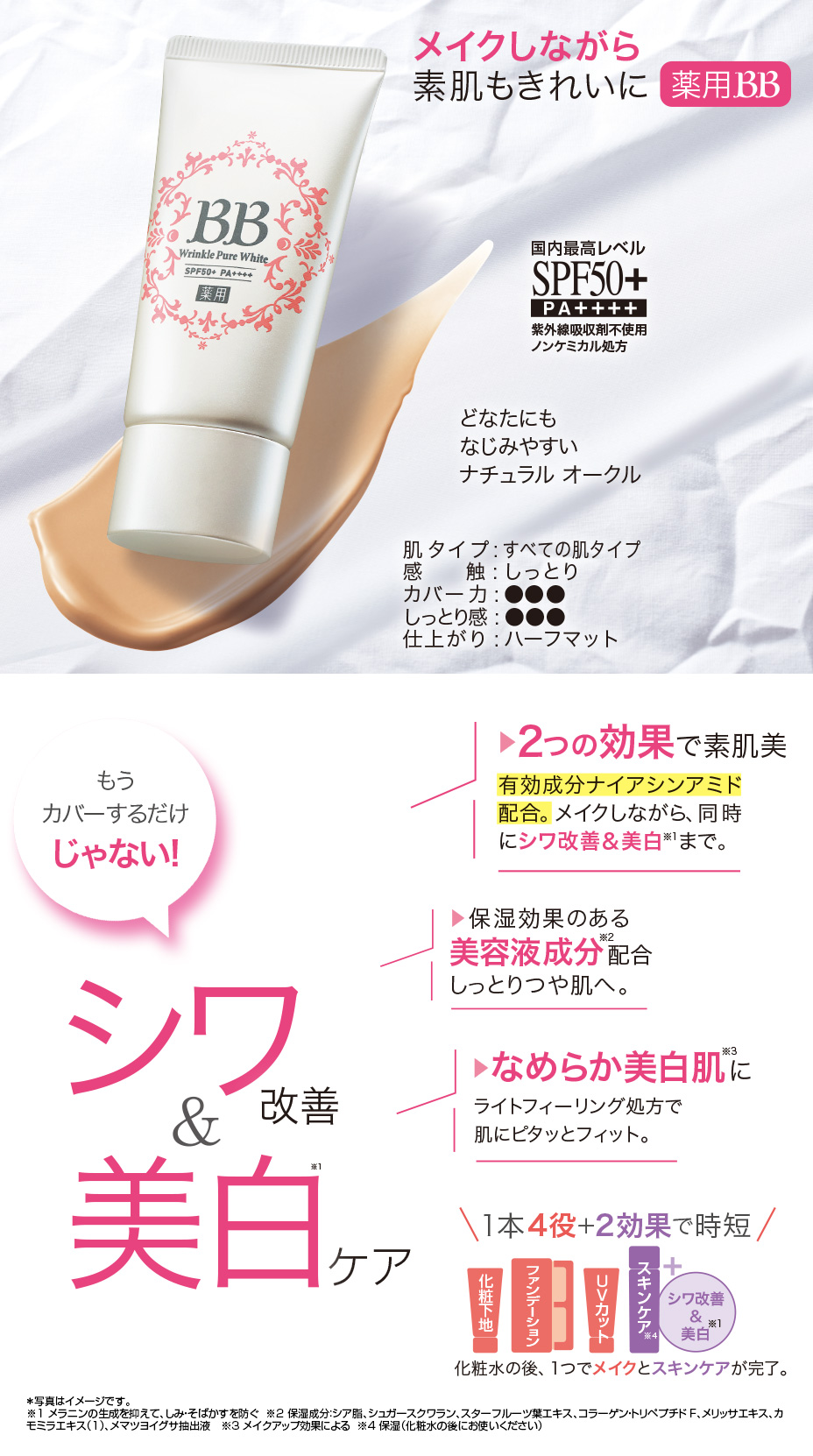 薬用 ＢＢ クリーム リンクル ピュア ホワイト （医薬部外品 